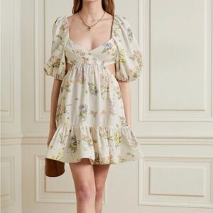 Zimmermann Cream Floral Mini Dress